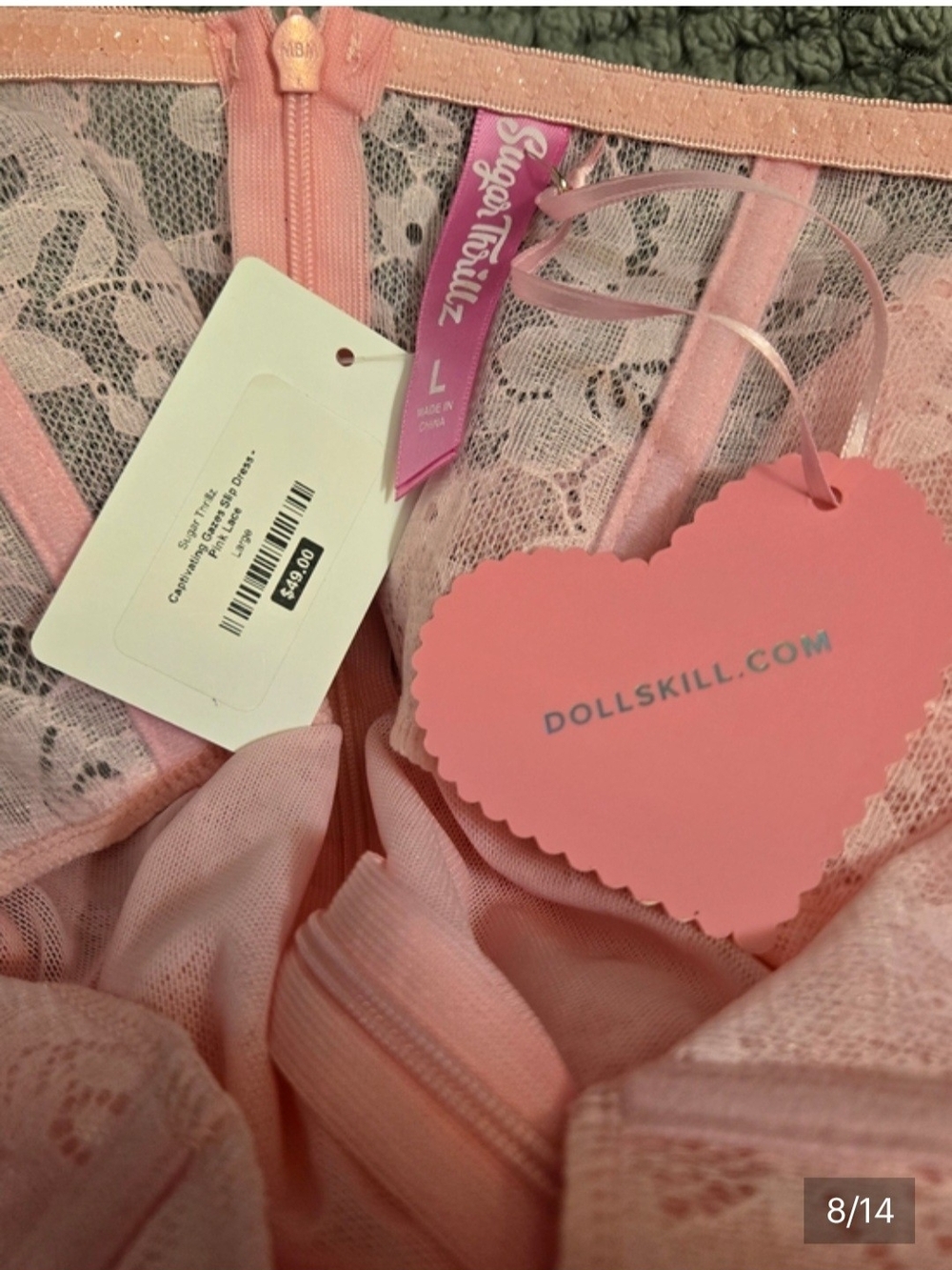 Sugar Thrillz Pink Lace Bustier Chemise